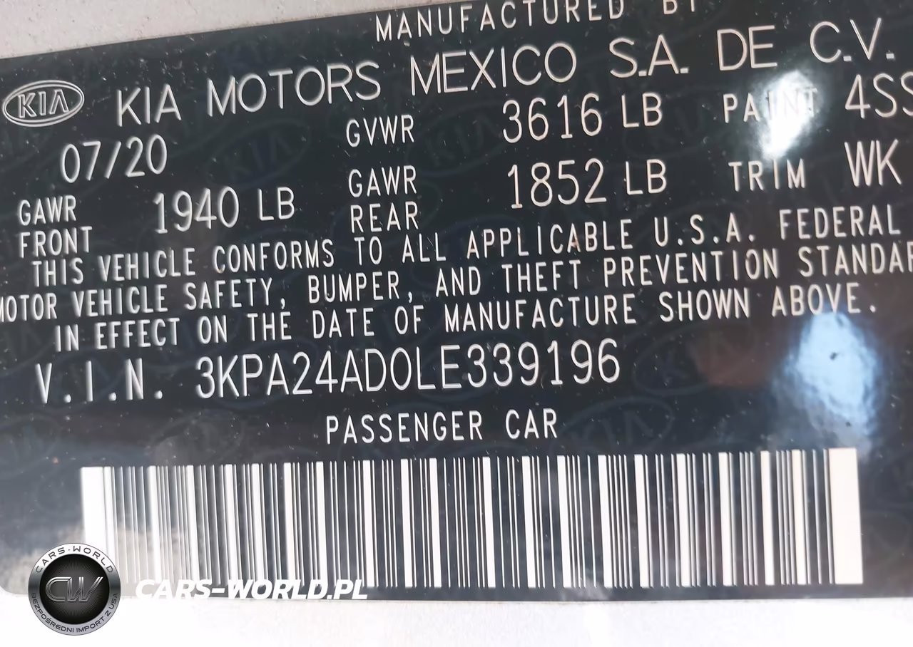 2020 Kia Rio S VIN:3KPA24AD0LE339196 - 9