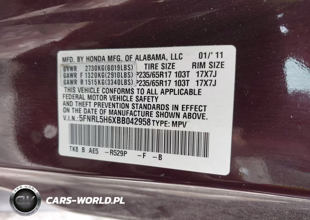 2011 Honda Odyssey Ex-L VIN:5FNRL5H6XBB042958 - 9