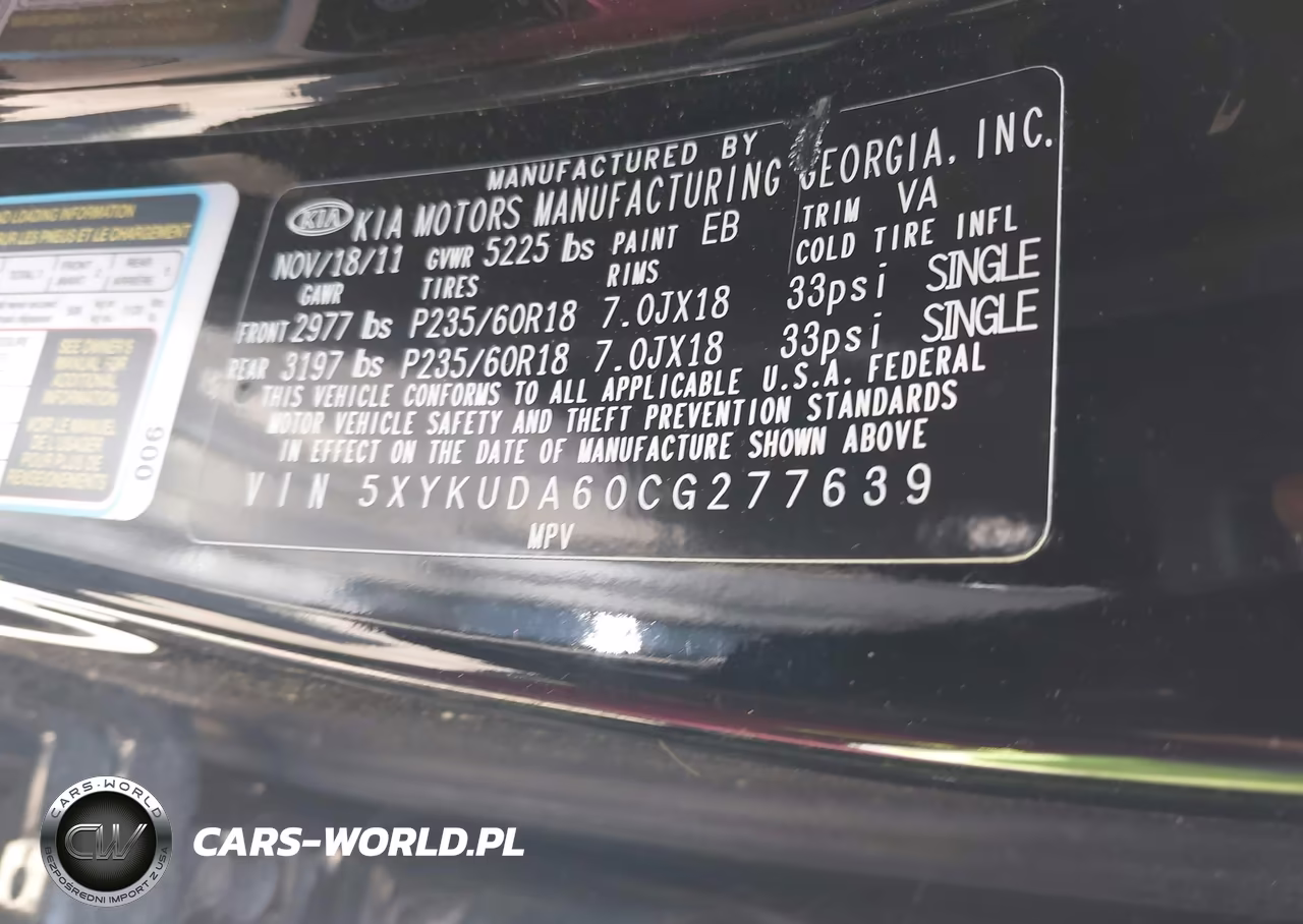 2012 Kia Sorento Ex VIN:5XYKUDA60CG277639 - 9