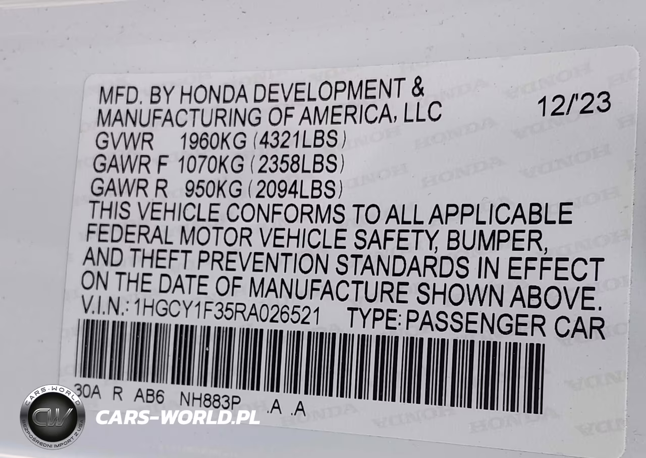 2024 Honda Accord Ex VIN:1HGCY1F35RA026521 - 9