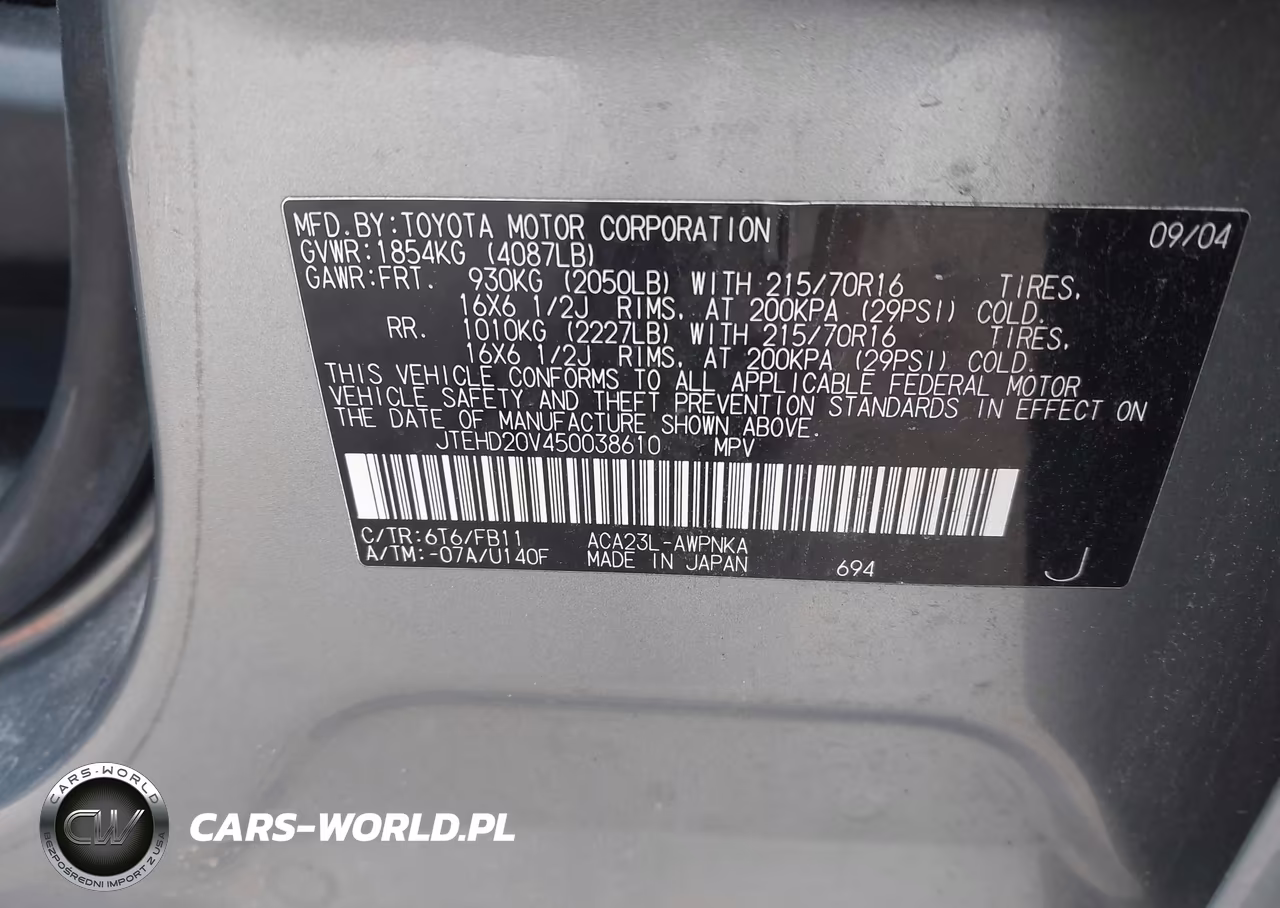 2005 Toyota Rav4 VIN:JTEHD20V450038610 - 9