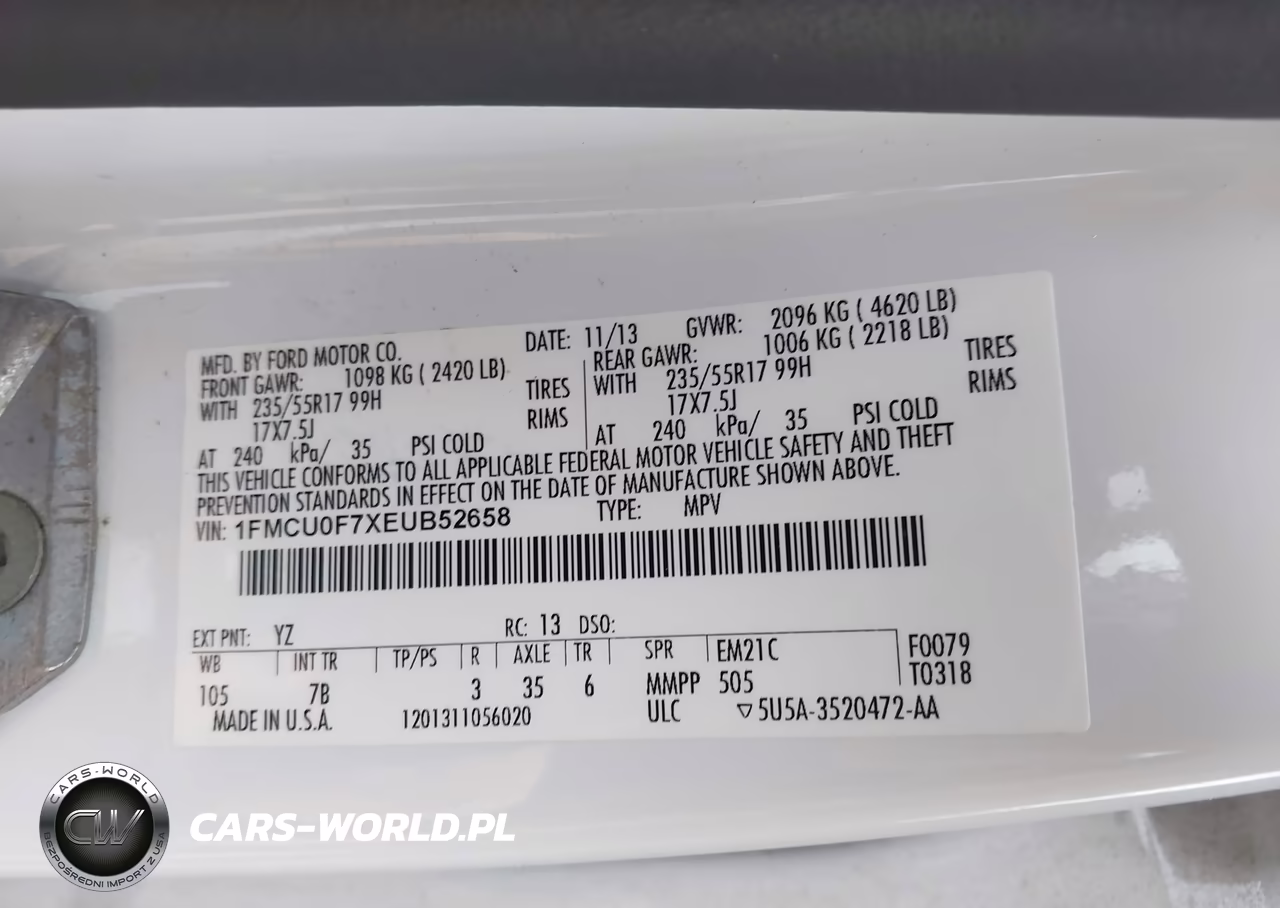 2014 Ford Escape S VIN:1FMCU0F7XEUB52658 - 9
