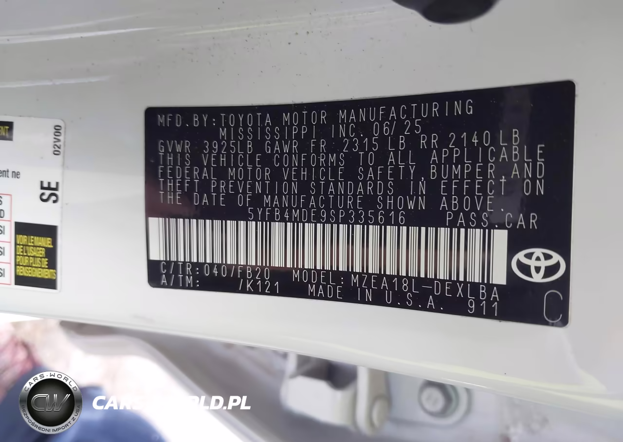 2025 Toyota Corolla Le VIN:5YFB4MDE9SP335616 - 9