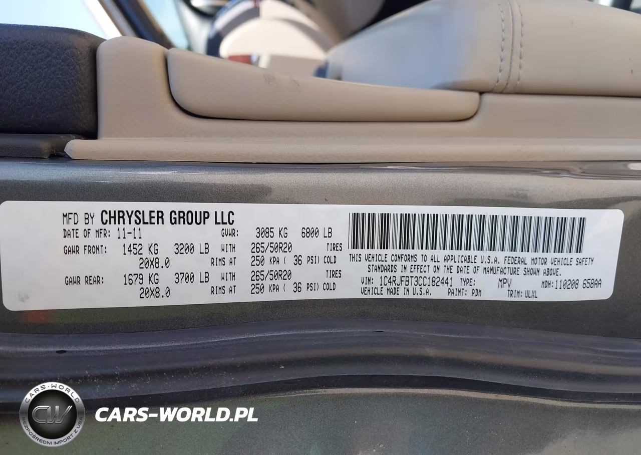 2012 Jeep Grand Cherokee Limited VIN:1C4RJFBT3CC182441 - 9