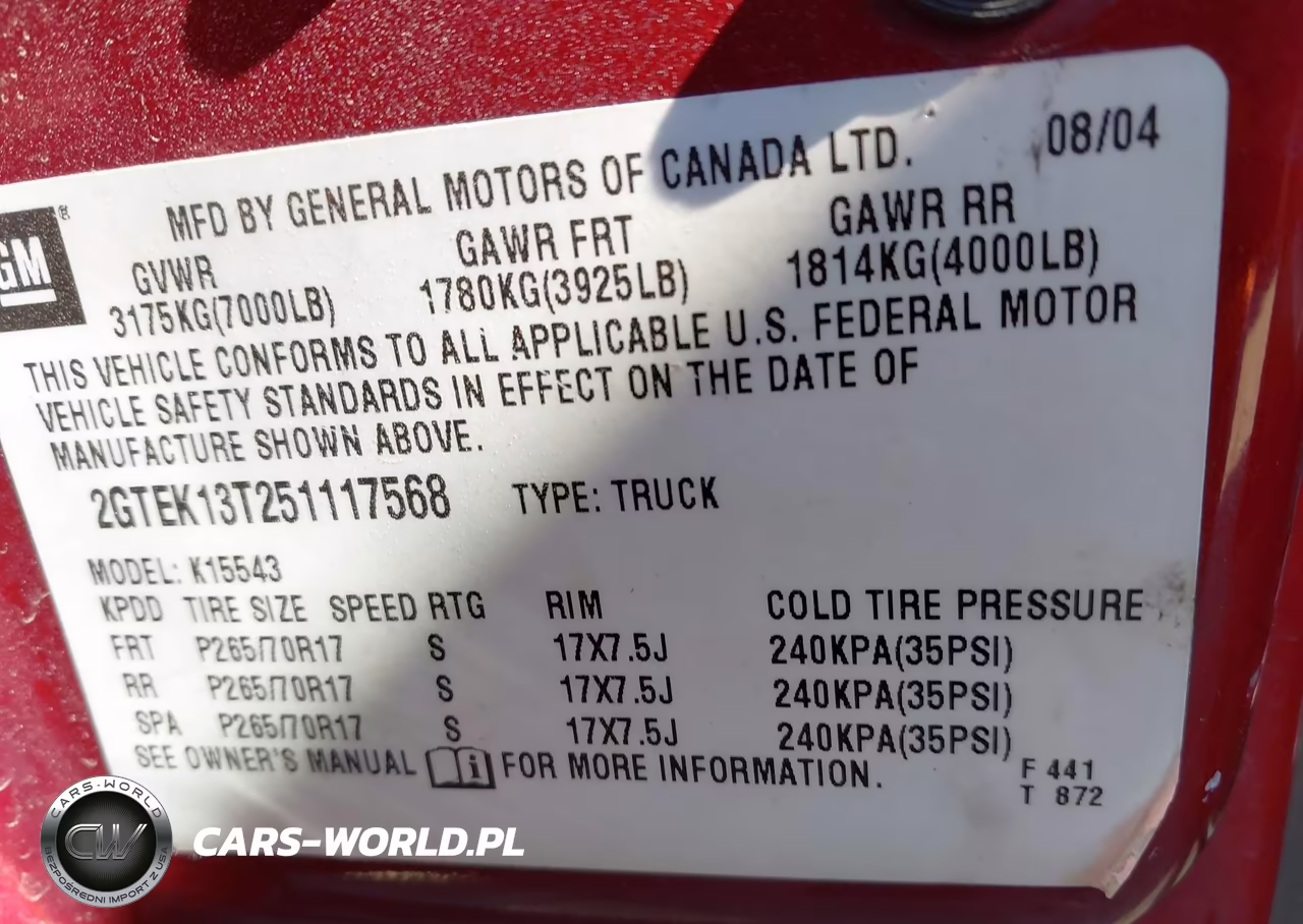 2005 GMC Sierra 1500 Slt VIN:2GTEK13T251117568 - 9