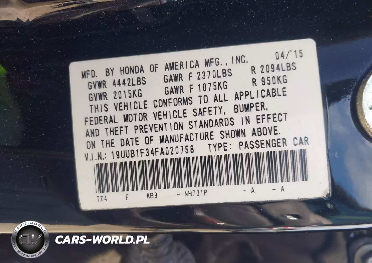 2015 Acura Tlx VIN:19UUB1F34FA020758 - 9