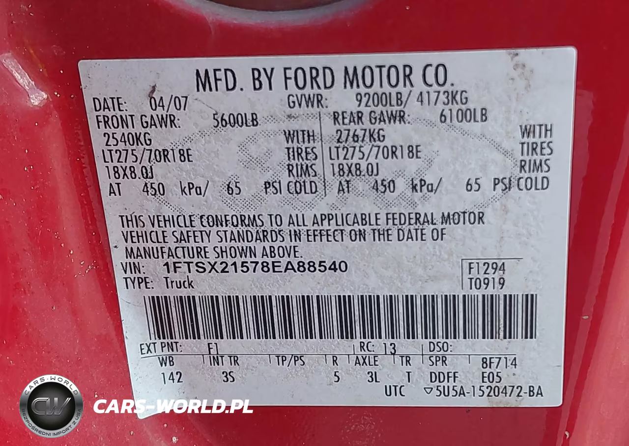 2008 Ford F-250 Fx4-Lariat-Xl-Xlt VIN:1FTSX21578EA88540 - 9