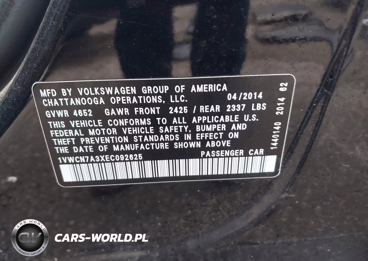 2014 Volkswagen Passat 2.0L Tdi Sel Premium VIN:1VWCN7A3XEC092625 - 9