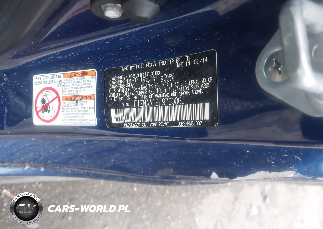 2015 Scion Fr-S VIN:JF1ZNAA19F9700065 - 9
