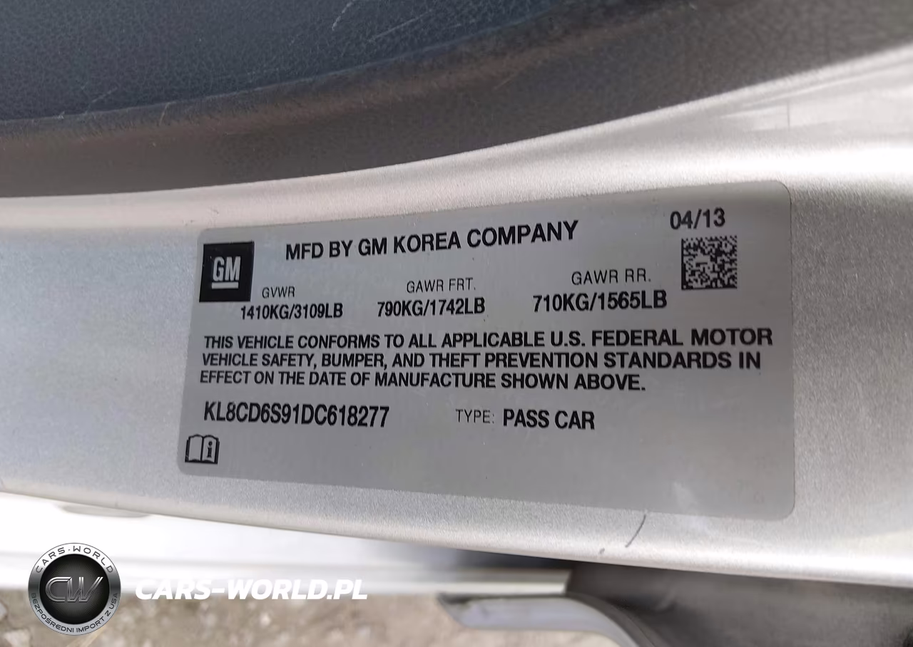 2013 Chevrolet Spark 1Lt Auto VIN:KL8CD6S91DC618277 - 9