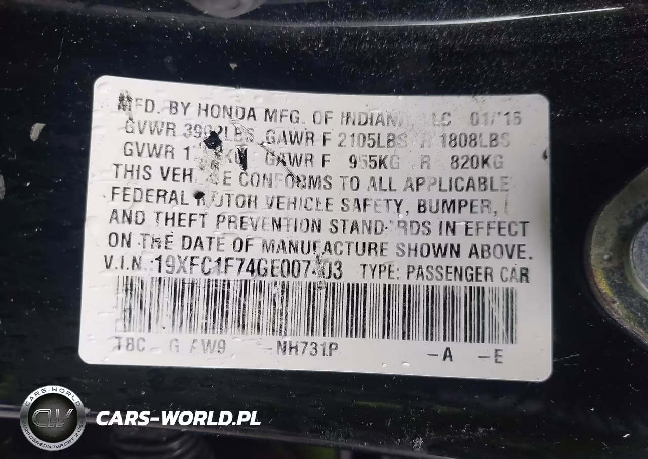 2016 Honda Civic Ex-L VIN:19XFC1F74GE007403 - 9
