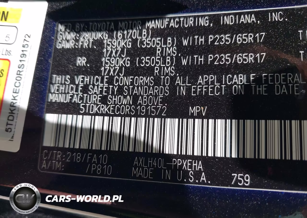 2024 Toyota Sienna Le VIN:5TDKRKEC0RS191572 - 9