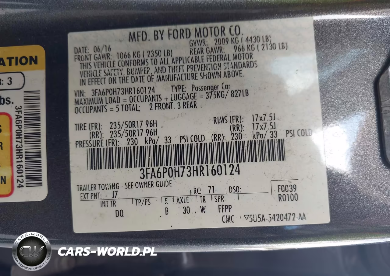2017 Ford Fusion Se VIN:3FA6P0H73HR160124 - 9