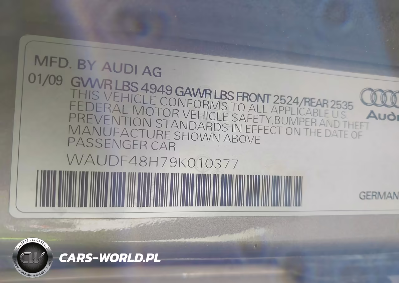 2009 Audi A4 2.0T Special Edition VIN:WAUDF48H79K010377 - 9