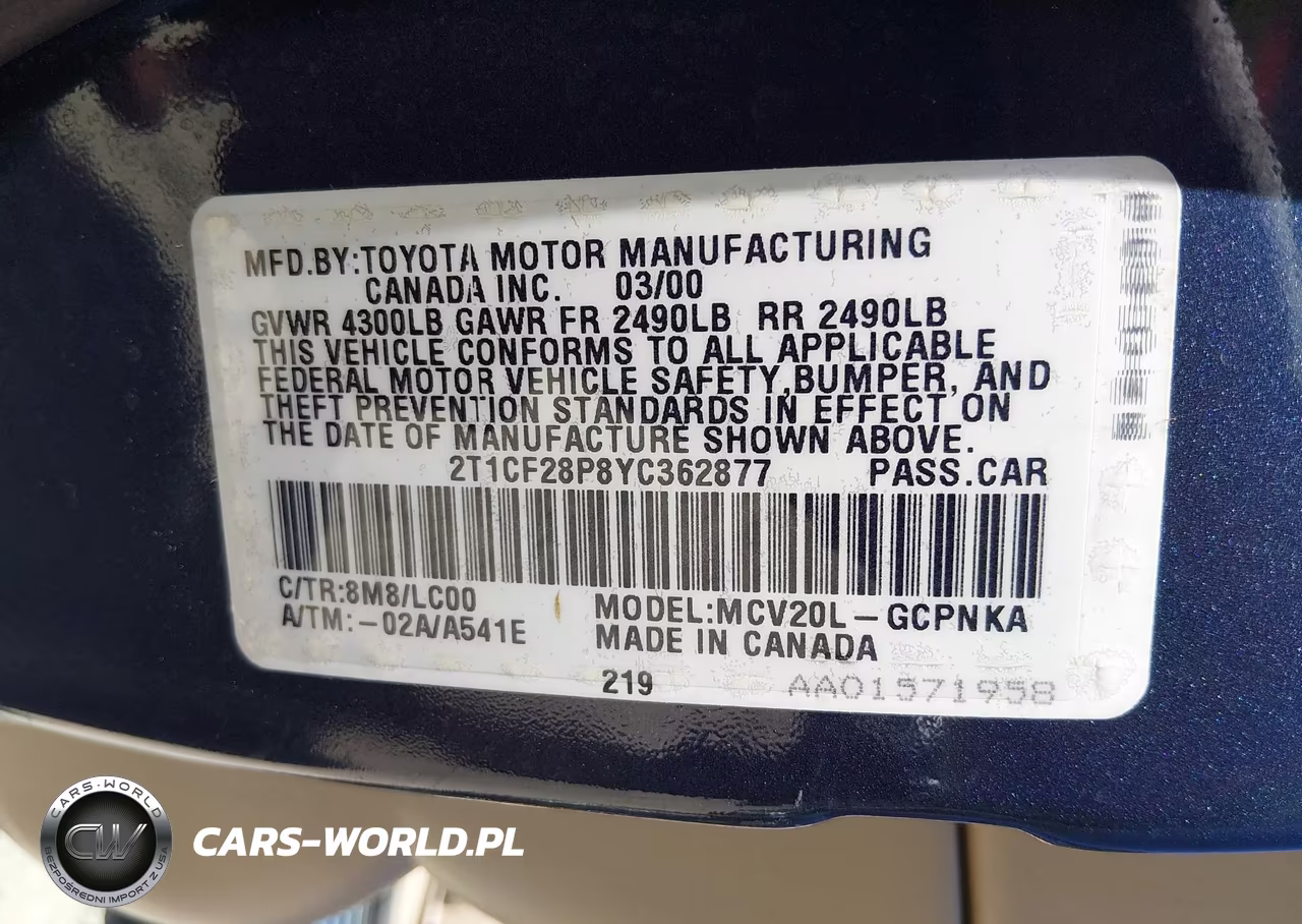2000 Toyota Camry Solara Sle V6 VIN:2T1CF28P8YC362877 - 9