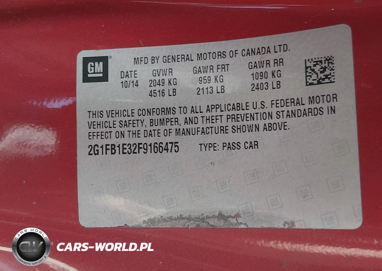 2015 Chevrolet Camaro 2Ls VIN:2G1FB1E32F9166475 - 9