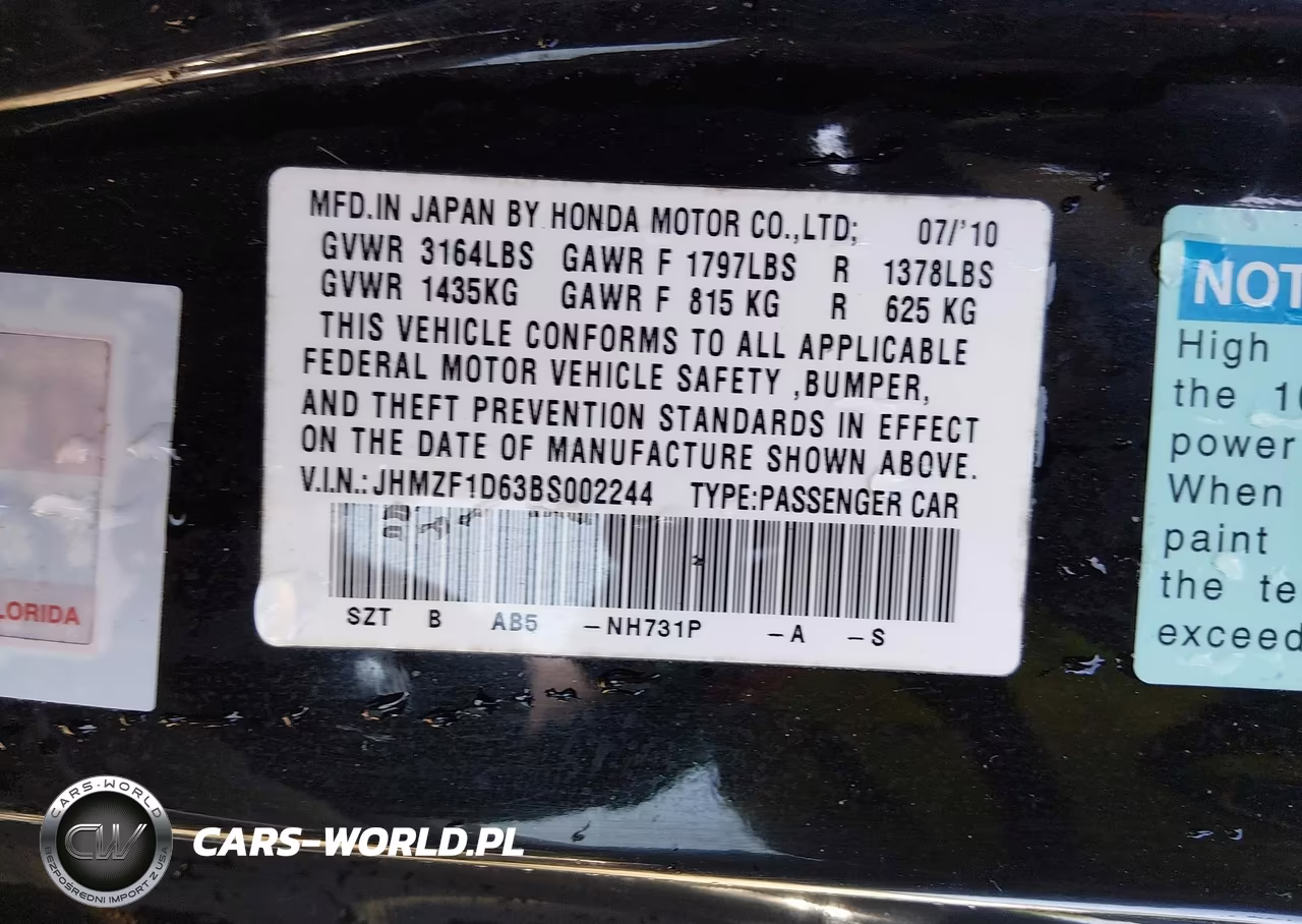 2011 Honda Cr-Z Ex VIN:JHMZF1D63BS002244 - 9