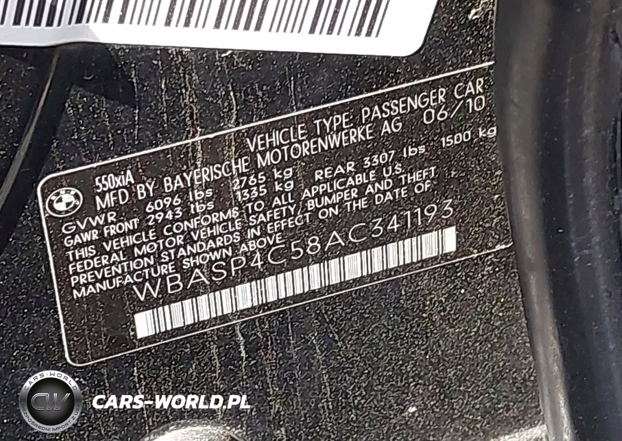 2010 BMW 550I Gran Turismo xDrive VIN:WBASP4C58AC341193 - 9