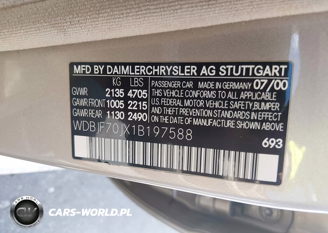 2001 Mercedes-Benz E 430 VIN:WDBJF70JX1B197588 - 9