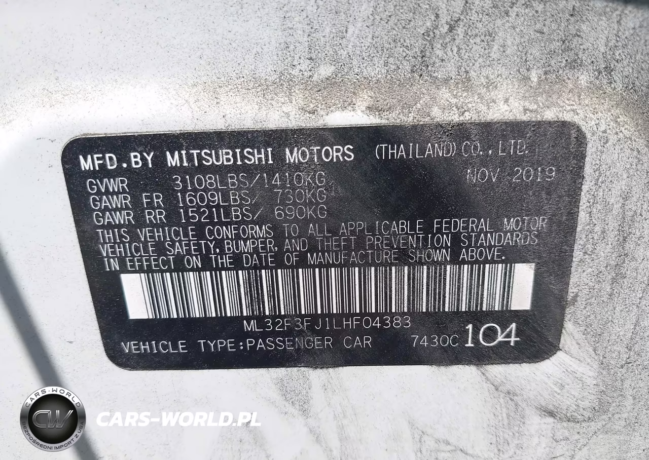 2020 Mitsubishi Mirage G4 Es VIN:ML32F3FJ1LHF04383 - 9