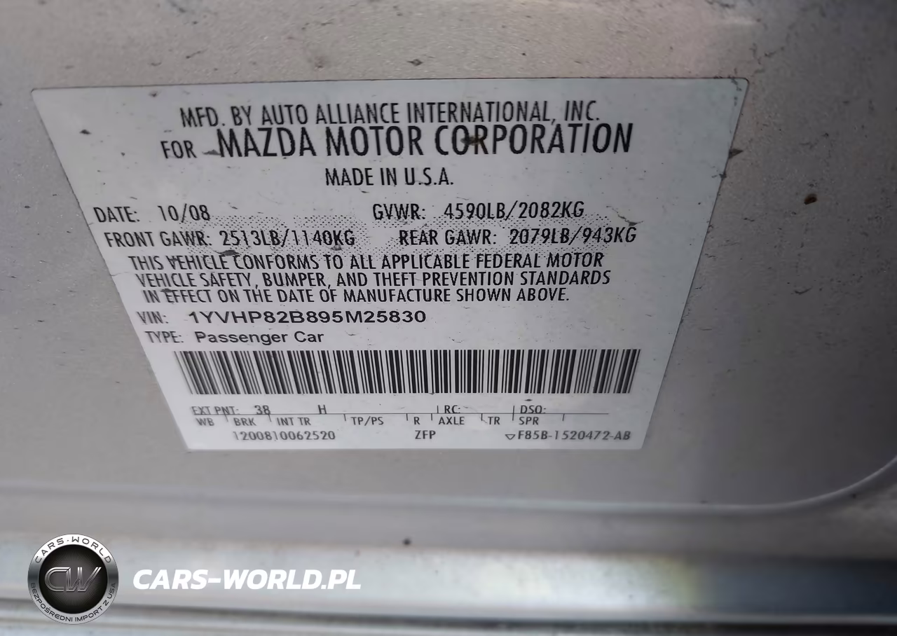 2009 Mazda Mazda6 S Touring VIN:1YVHP82B895M25830 - 9