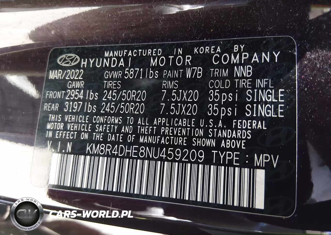 2022 Hyundai Palisade Sel VIN:KM8R4DHE8NU459209 - 9