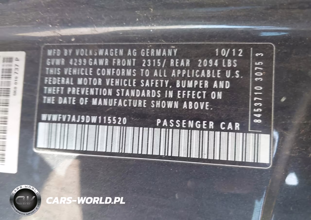 2013 Volkswagen Gti 2-Door VIN:WVWFV7AJ9DW115520 - 9