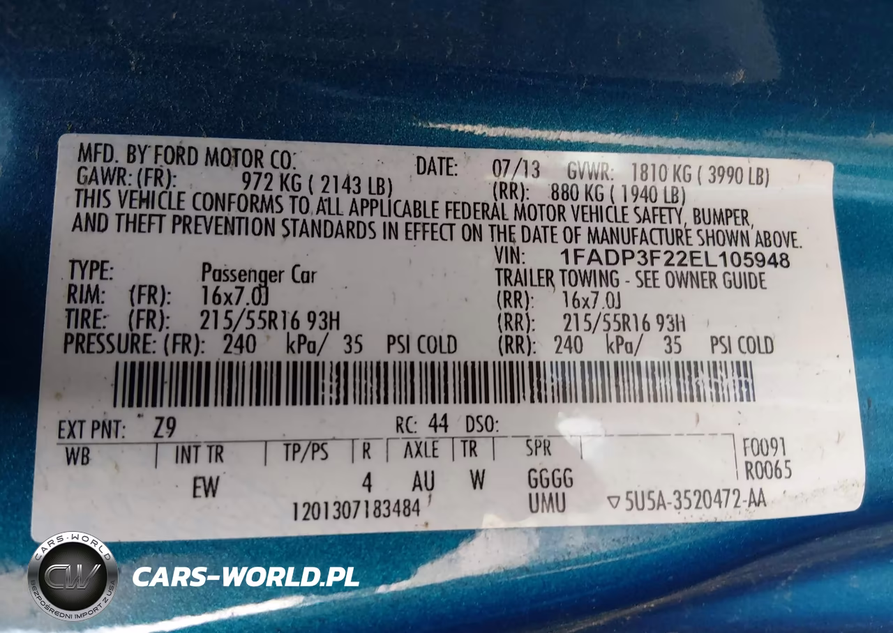 2014 Ford Focus Se VIN:1FADP3F22EL105948 - 9