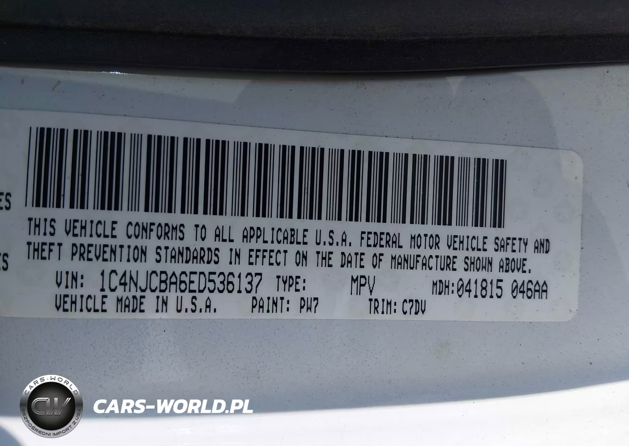 2014 Jeep Compass Sport VIN:1C4NJCBA6ED536137 - 9