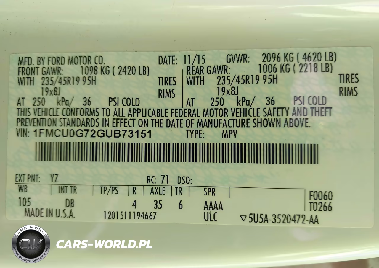 2016 Ford Escape Se VIN:1FMCU0G72GUB73151 - 9