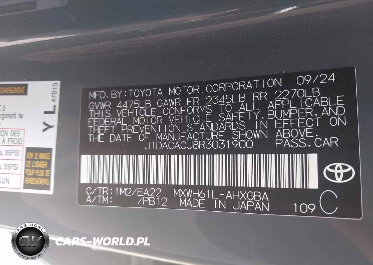 2024 Toyota Prius Prime Xse VIN:JTDACACU8R3031900 - 9