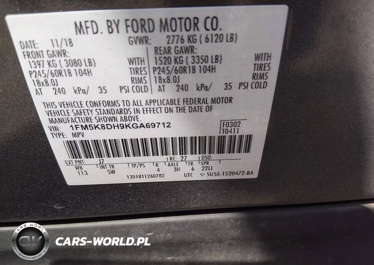 2019 Ford Explorer Xlt VIN:1FM5K8DH9KGA69712 - 9