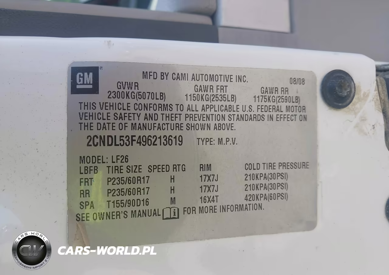 2009 Chevrolet Equinox Lt VIN:2CNDL53F496213619 - 9
