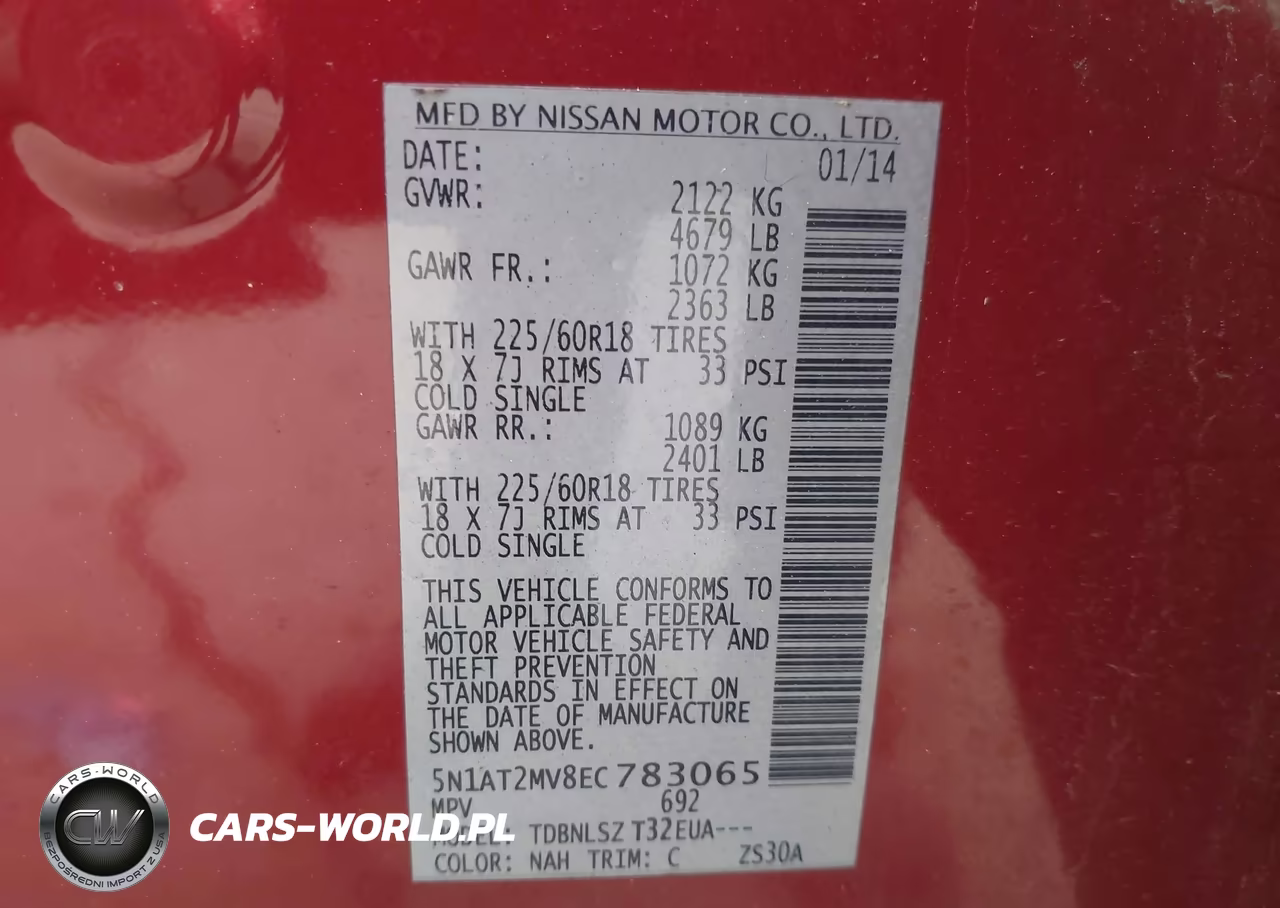 2014 Nissan Rogue Sl VIN:5N1AT2MV8EC783065 - 9