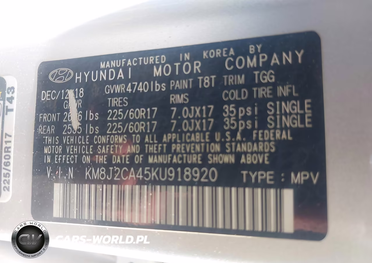 2019 Hyundai Tucson Se VIN:KM8J2CA45KU918920 - 9