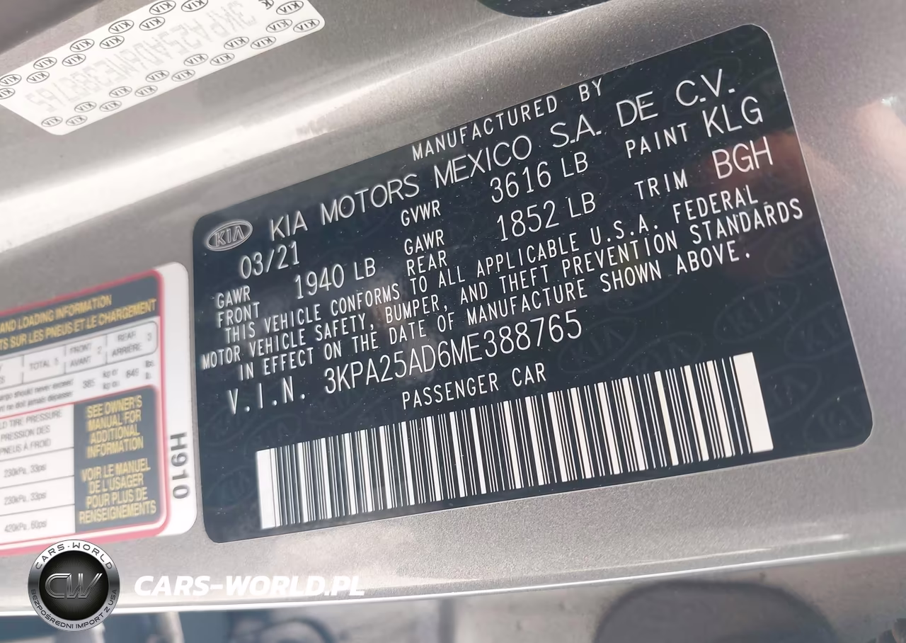 2021 Kia Rio 5-Door S VIN:3KPA25AD6ME388765 - 9