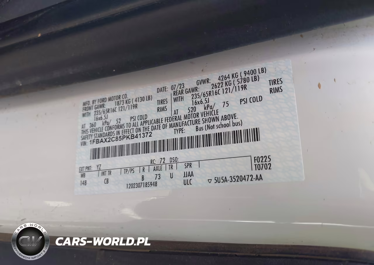 2023 Ford Transit-350 Passenger Van Xlt VIN:1FBAX2C85PKB41372 - 9
