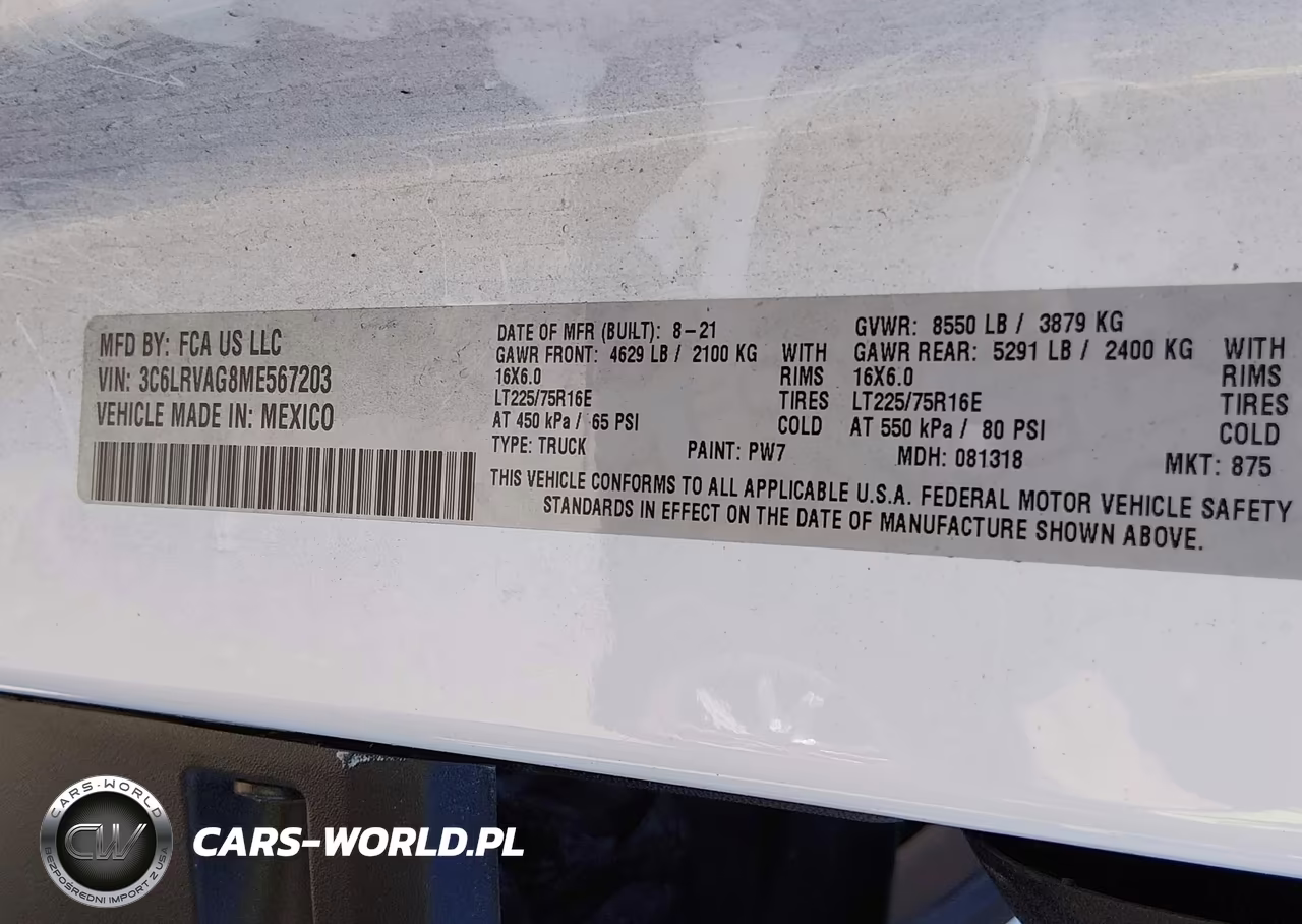 2021 Ram Promaster 1500 Low Roof 136 Wb VIN:3C6LRVAG8ME567203 - 8