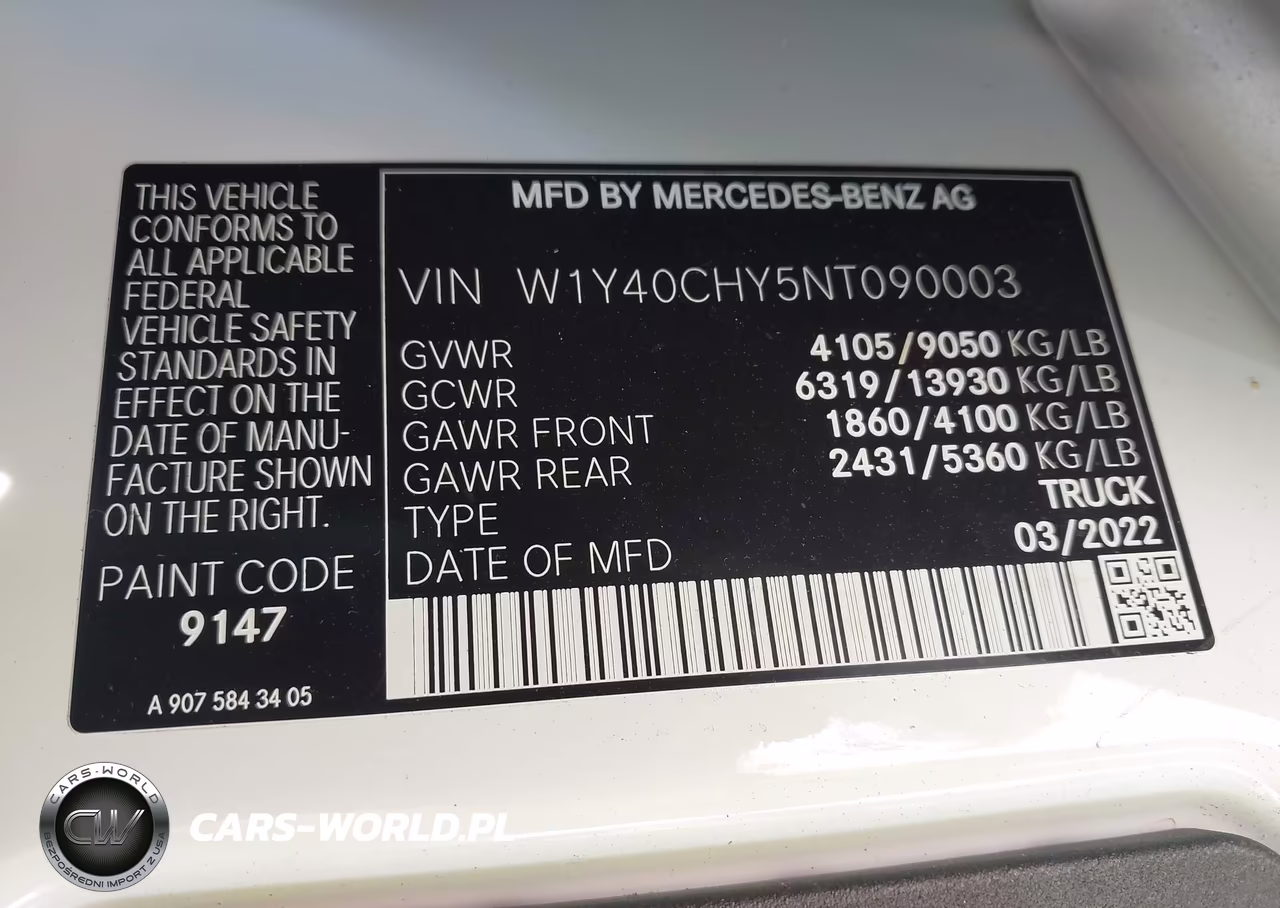 2022 Mercedes-Benz Sprinter 2500 High Roof I4 VIN:W1Y40CHY5NT090003 - 9