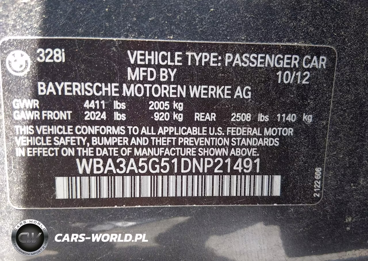 2013 BMW 328I VIN:WBA3A5G51DNP21491 - 9