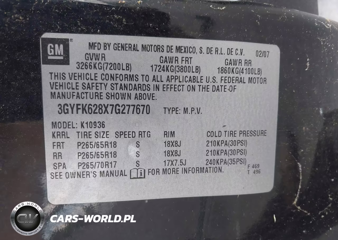 2007 Cadillac Escalade Ext Standard VIN:3GYFK628X7G277670 - 9