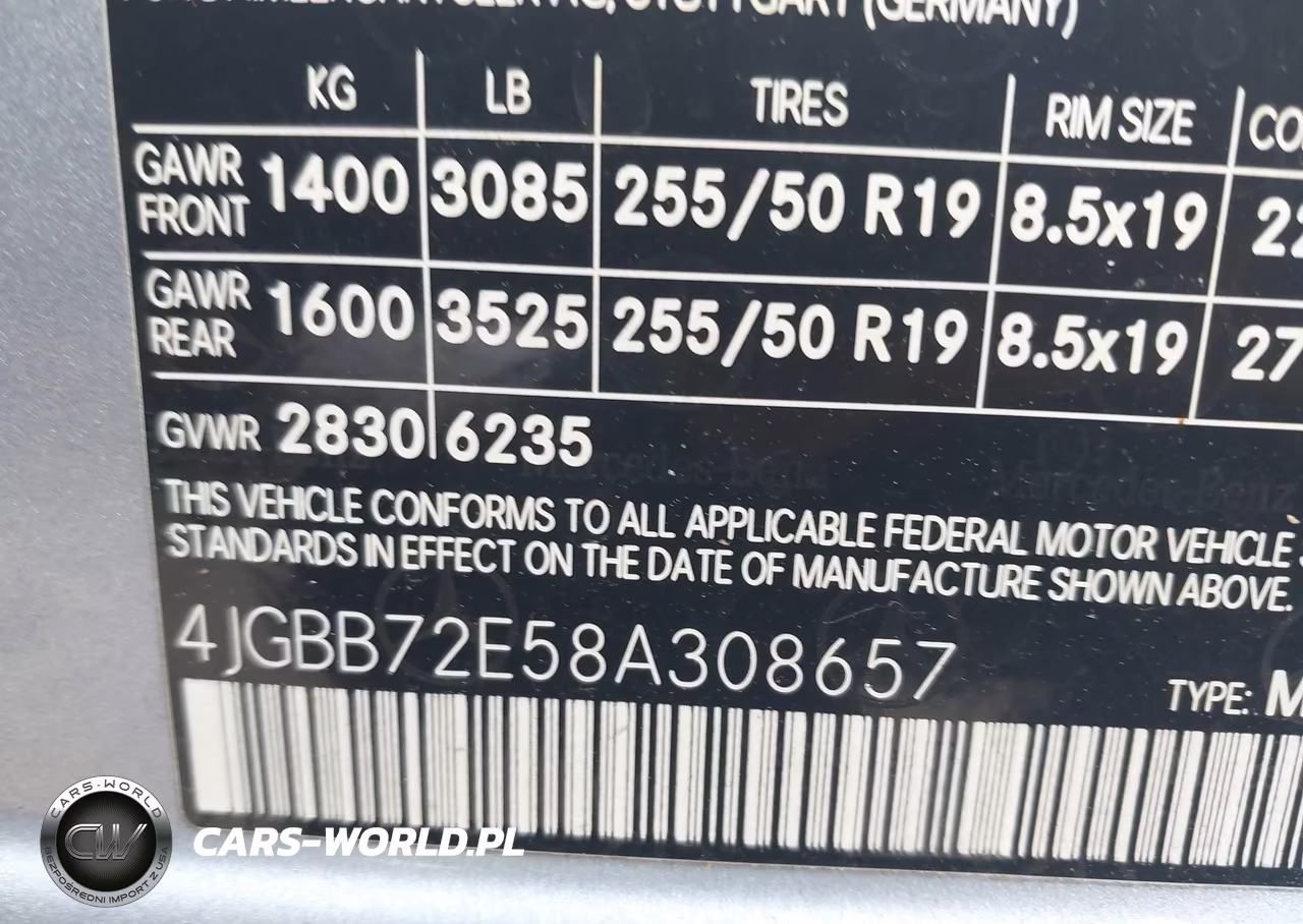 2008 Mercedes-Benz Ml 550 4Matic VIN:4JGBB72E58A308657 - 9