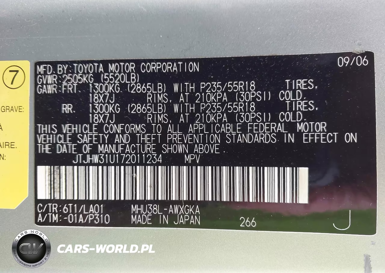 2007 Lexus Rx 400H VIN:JTJHW31U172011234 - 9