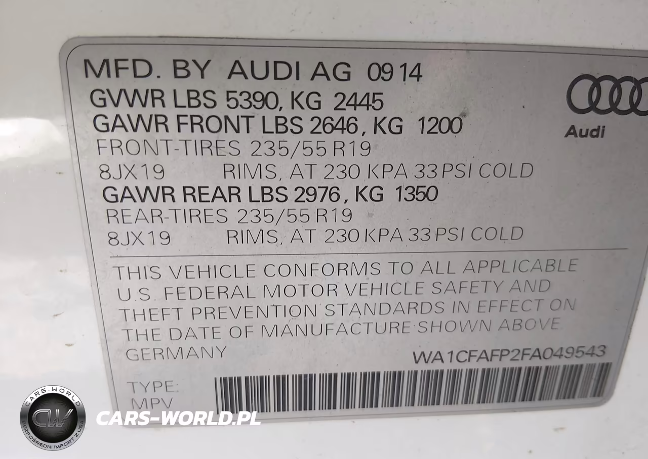 2015 Audi Q5 2.0T Premium VIN:WA1CFAFP2FA049543 - 9
