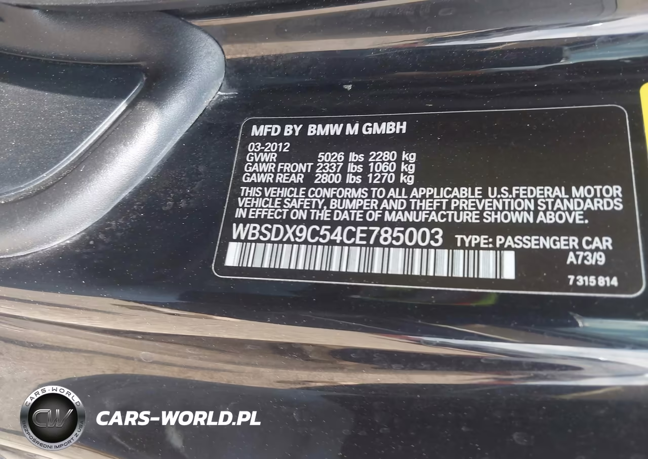 2012 BMW M3 VIN:WBSDX9C54CE785003 - 9