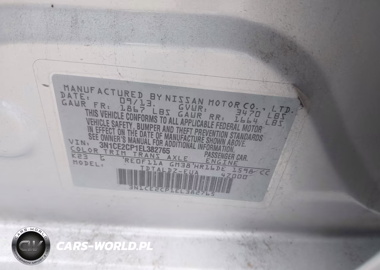 2014 Nissan Versa Note Sv VIN:3N1CE2CP1EL382765 - 9
