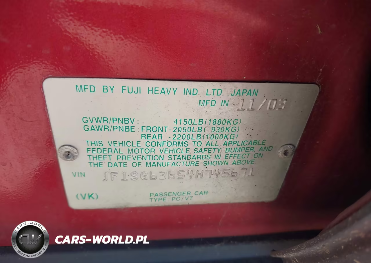 2004 Subaru Forester 2.5X VIN:JF1SG63654H745671 - 17