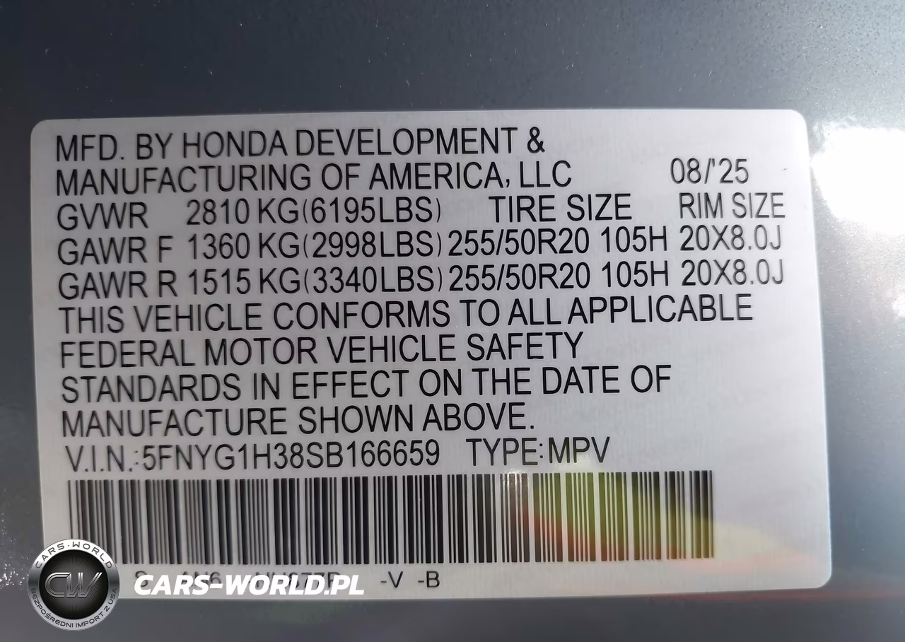 2025 Honda Pilot Sport VIN:5FNYG1H38SB166659 - 9
