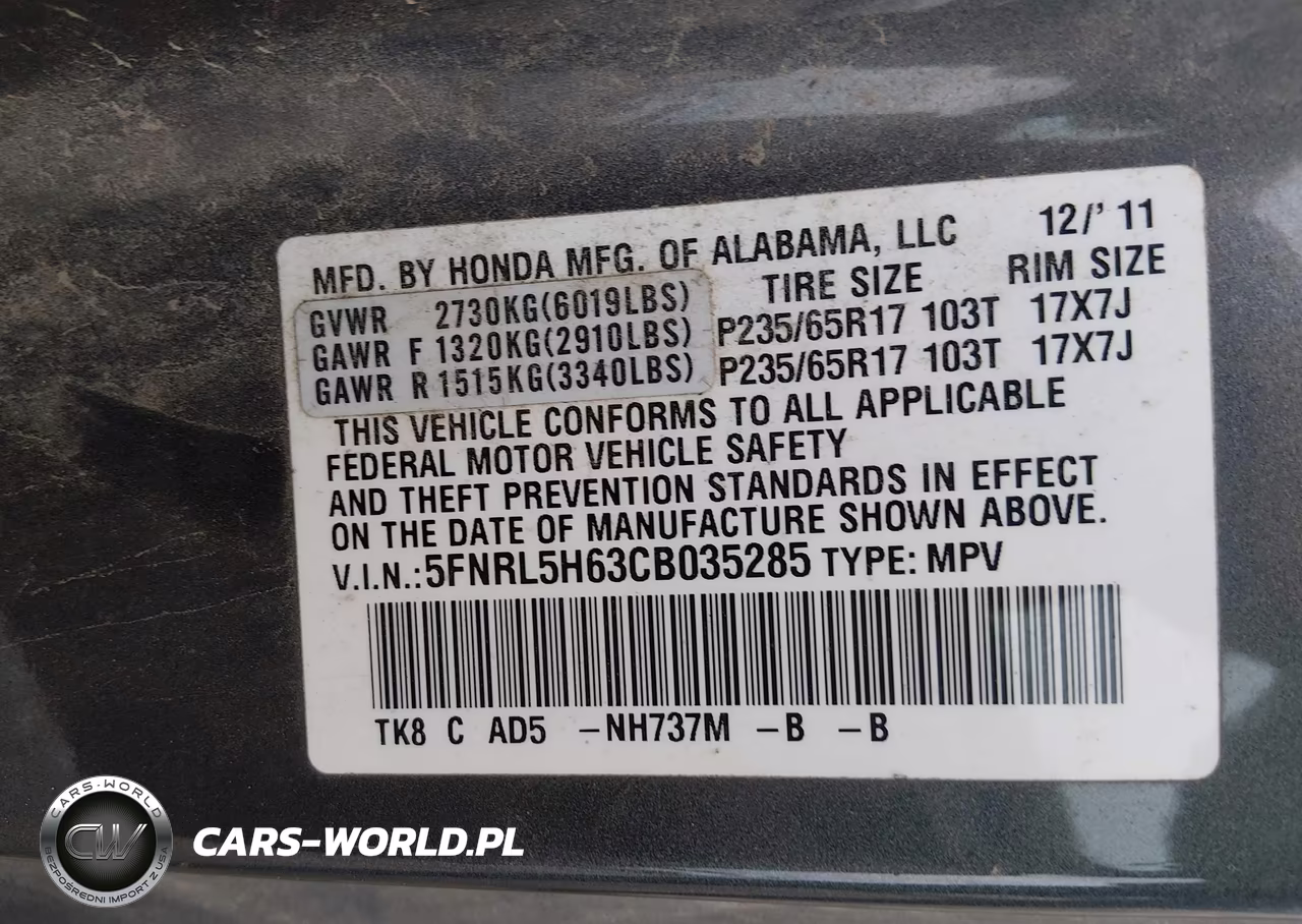 2012 Honda Odyssey Ex-L VIN:5FNRL5H63CB035285 - 9