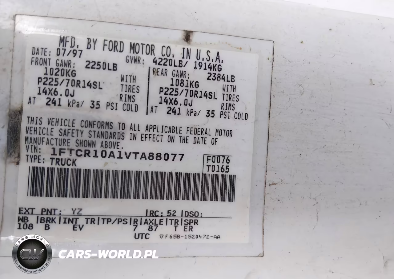 1997 Ford Ranger Splash-Xl-Xlt VIN:1FTCR10A1VTA88077 - 9